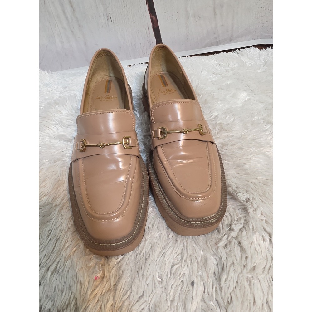 Sam Edelman Nude Patent Leather Bit Loafers